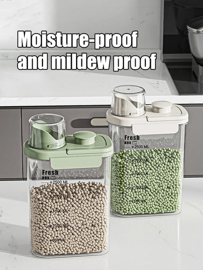 1600/2800ml Airtight Food Storage Container – Sealed Kitchen Canister for Flour, Rice & Grains
