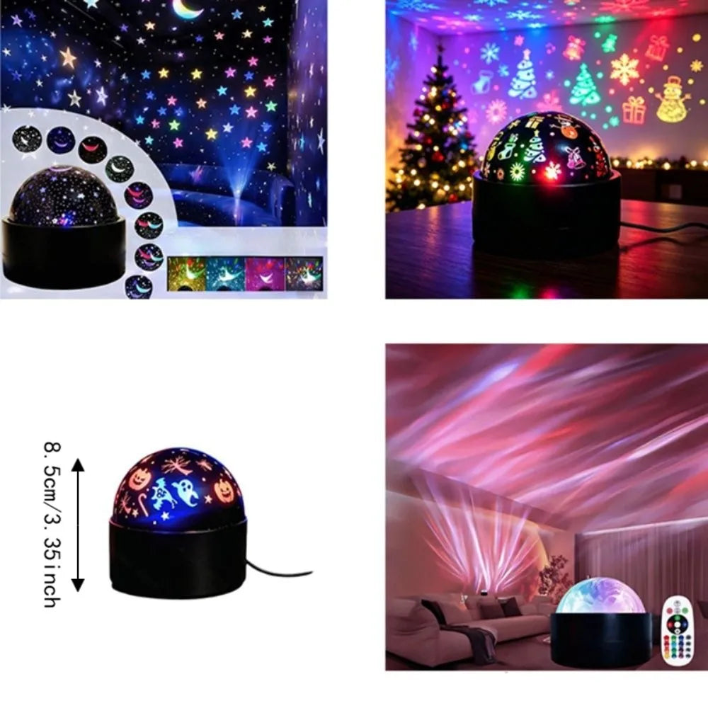 Color-changing Moon Galaxy Projector Light USB Plug-and-Play Christmas Tree RGB Projector Lamp Mini Flashing Light Effect
