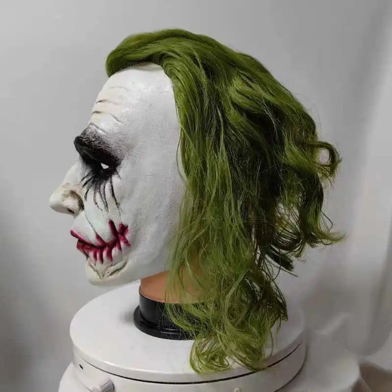 The Dark Knight Joker Cosplay Mask Green Hair Halloween Party Unisex Adults Latex Mask 2025 Clown Bat Knight Masks