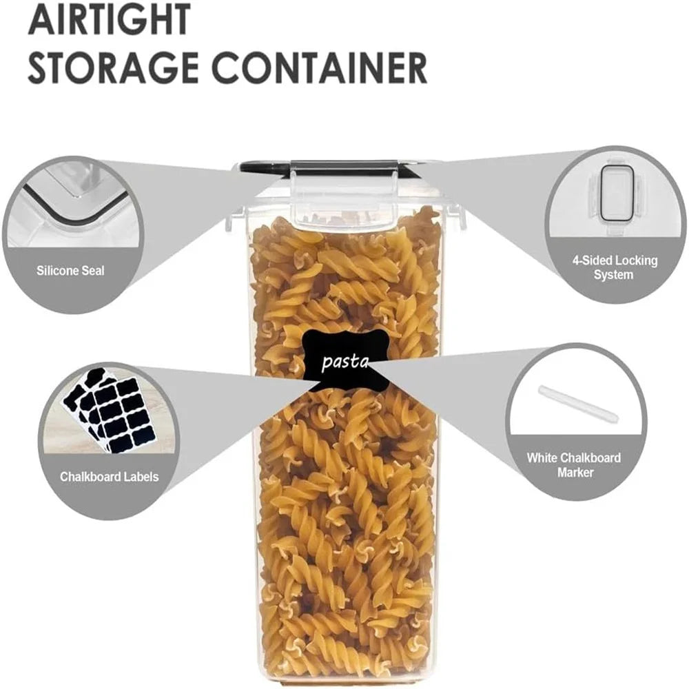 7-Piece Airtight Food Storage Container Set – BPA-Free Plastic Boxes with Labels & Marker