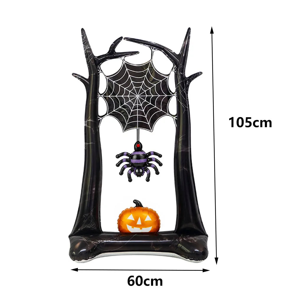 Halloween Standing Pumpkin Balloons Inflatable Pumpkin Aluminum Foil Balloon Halloween Indoor Outdoor Party Decorations Supplies