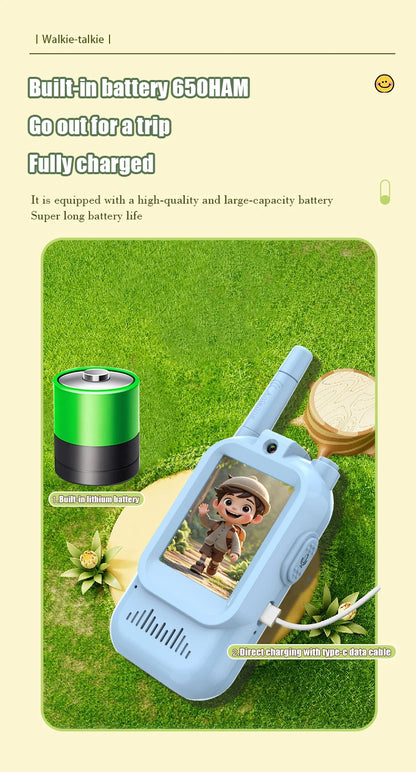 AIRITON Children's Video Walkie Talkies 2 Pack Rechargeable 2-inch High-definition Screen Voice Changer For Kids Gift Boys Girls