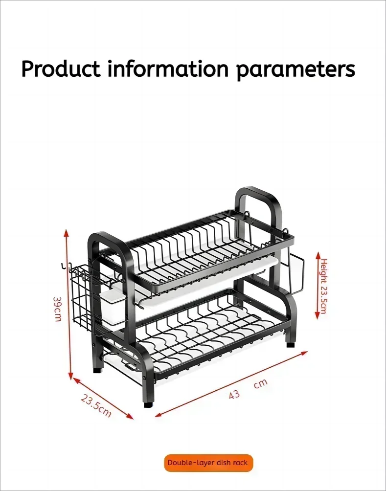 Kitchen Dish Storage Rack – Countertop Plate & Tableware Organizer Shelf for Cabinets