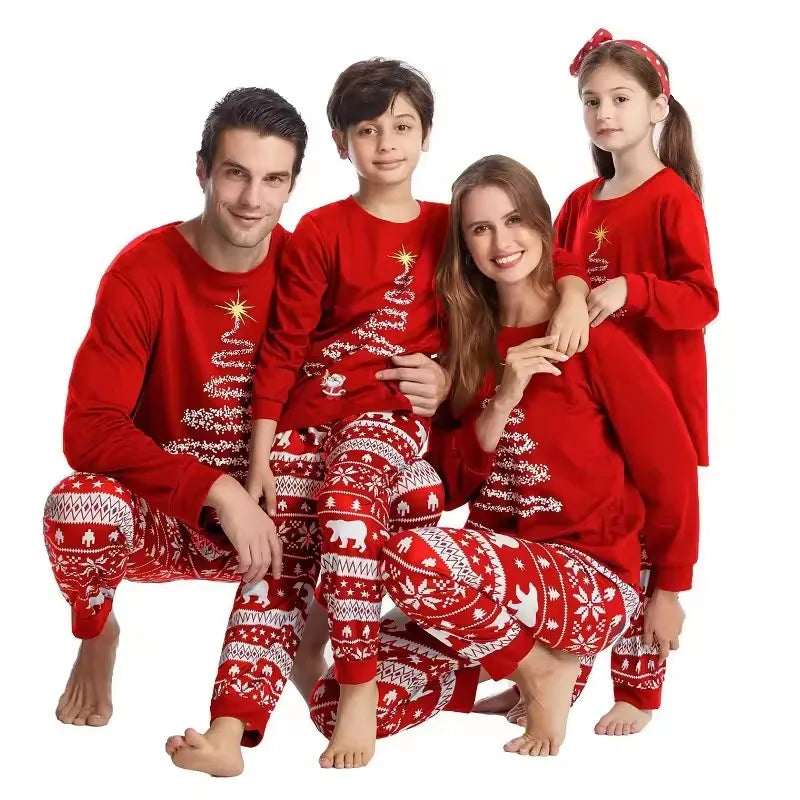 2025 New Family Christmas Pajamas Mom Dad Kids Matching Clothing Set Baby Romper Pjs Soft Loose 2 Pieces Suit Homewear Xmas Look