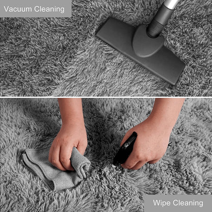 Soft Shaggy Area Rug – Fluffy Non-Slip Bedroom Bedside Carpet for Living Room