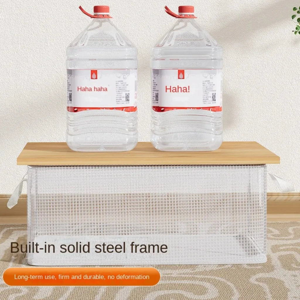 1 Pc Solid Steel Frame Transparent PVC Storage Box Waterproof Underwear Basket Suitable for Home Dormitory Daily Use