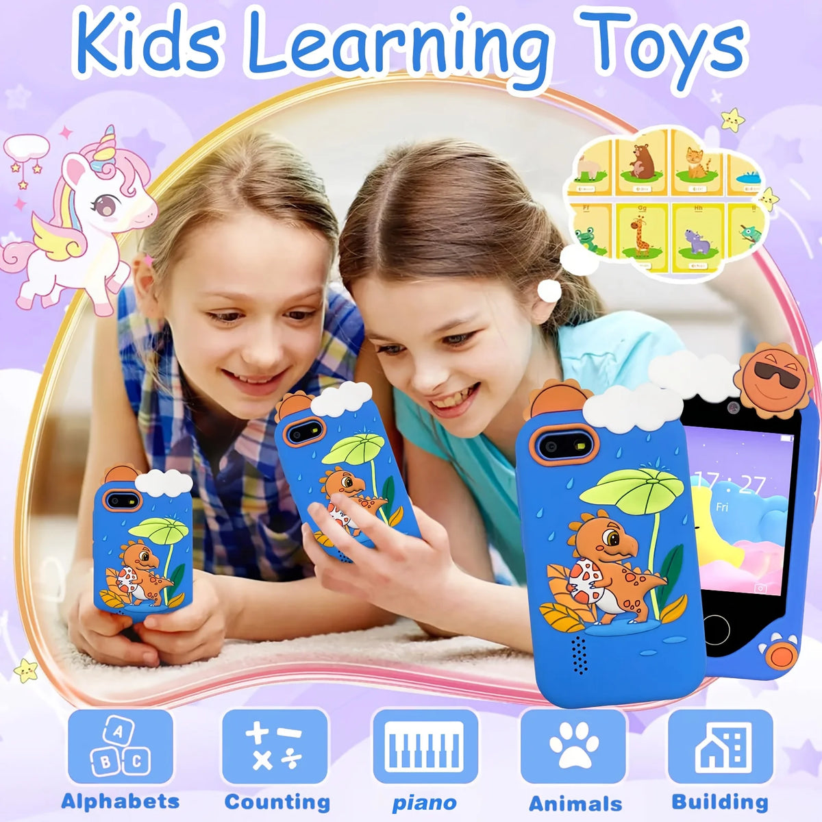 New Kids Smart Phone Children Toy Mini Smart Phone Toys 28 Games Dual Camera Music Video Player Boys Girls Birthday Gifts
