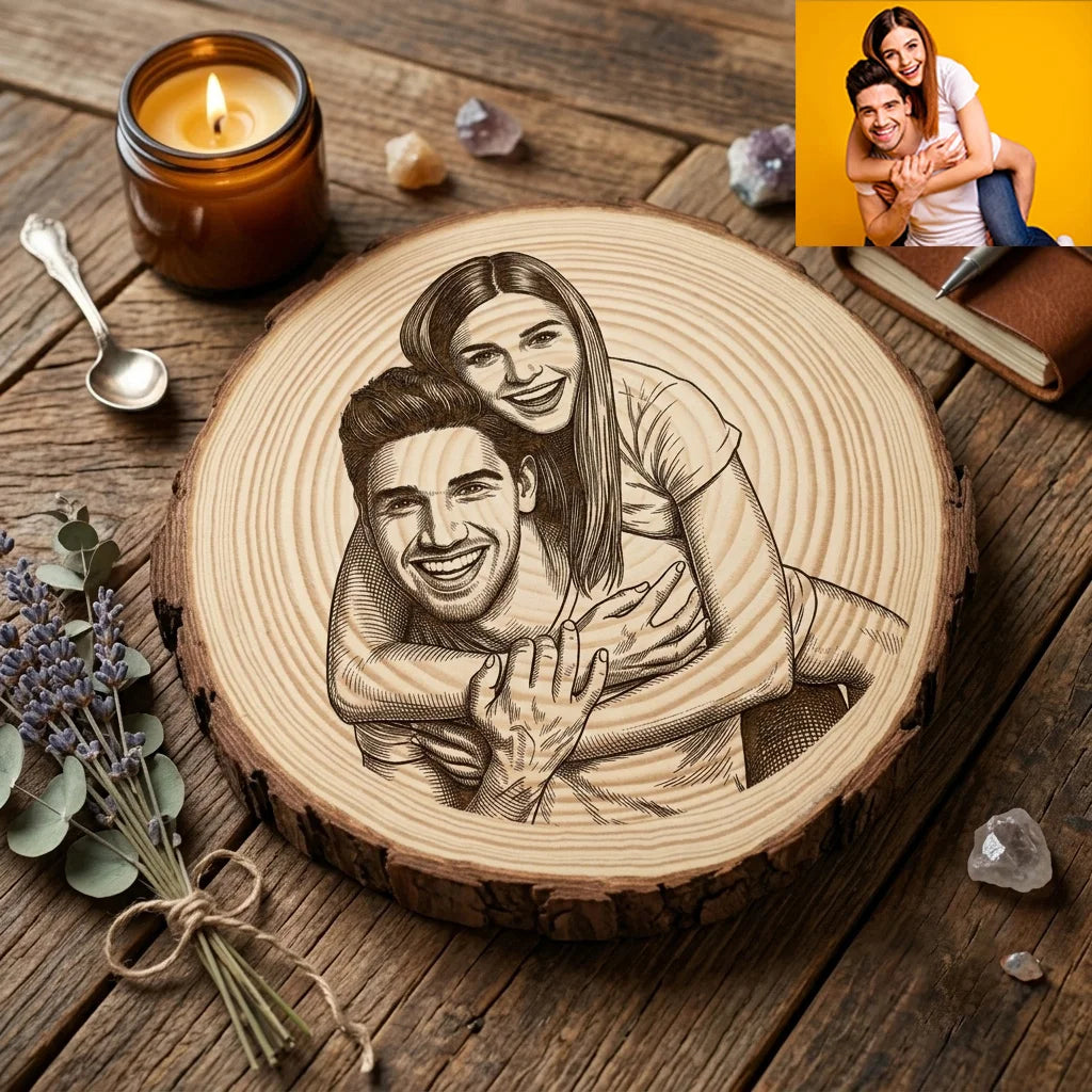 Custom Photo Round Wooden Plaques Personalized Family Portrait Gifts Unique Decorative Ornaments for Bedrooms Rooms Desks