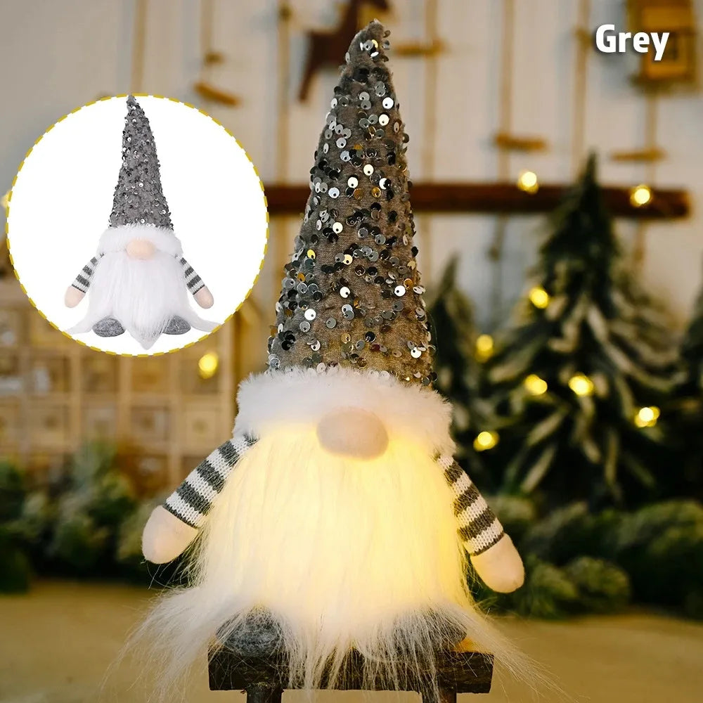 Glowing Gnome Christmas Faceless Doll 30cm Tree Decorations 2026 Night Light Xmas Gift Navidad 2027 New Year Home Decor