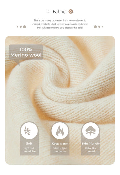 New Cashmere Sweater for Women in Autumn and Winter 100% Merino Wool Fashion O-neck Warm Pullover Top